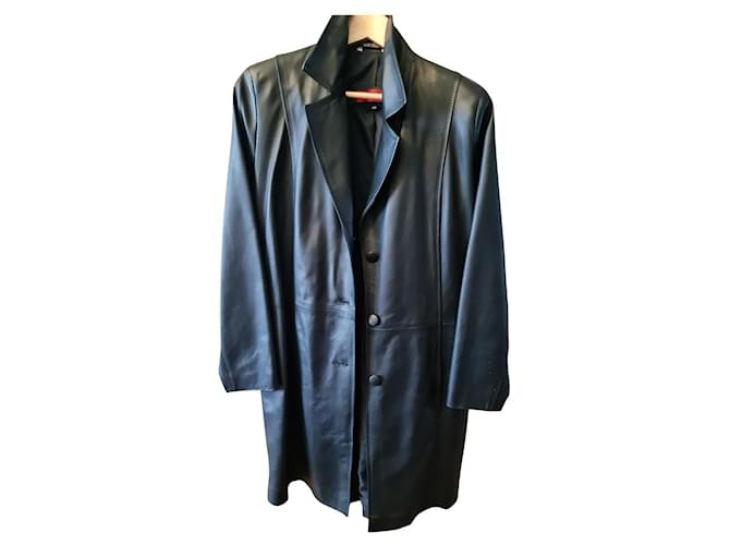 Giorgio & Mario Trench coat Giorgio Mario Black Leather  ref.458442