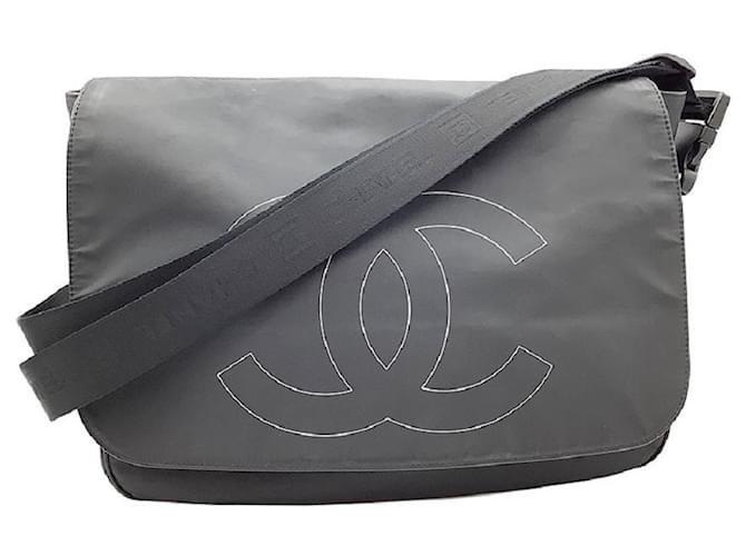 [Used] Chanel CHANEL Sports Line Messenger Bag A46093 Black Men's Messenger Bag Rubber  ref.458455