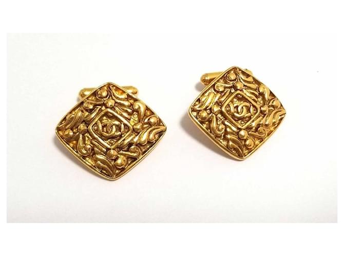 [Used] Chanel Cufflinks GP Gold Coco Mark Antique Cufflinks Cufflinks Button Diamond Men's Men's CHANEL Golden Metal  ref.458477