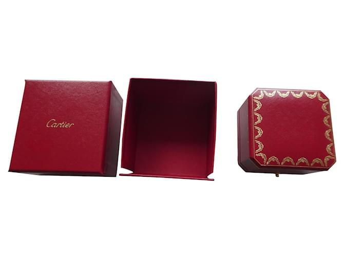 nueva caja de anillo cartier con sobrecaja Roja  ref.458560