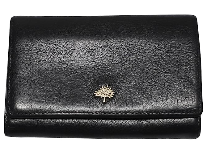 MULBERRY Small Classic Grain Small Plaque French Purse Wallet Oxblood  1252371 | FASHIONPHILE