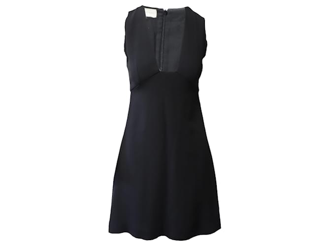 Stella Mc Cartney Stella McCartney Plunge Neckline Mini Dress in Black Viscose Cellulose fibre  ref.458648