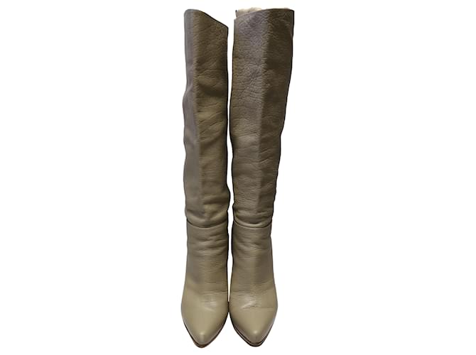Casadei Over the Knee Boots in Beige Leather  ref.458649