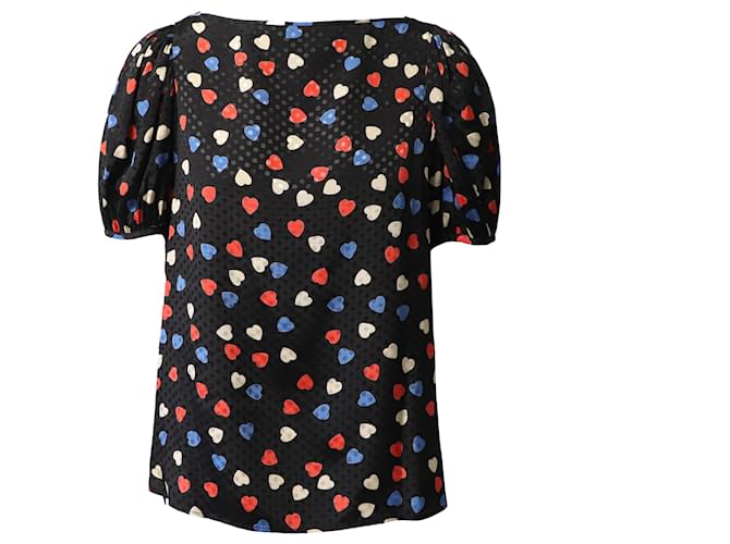 See by Chloé See by Chloe Heart Print Blouse in Black Viscose Cellulose fibre  ref.458666