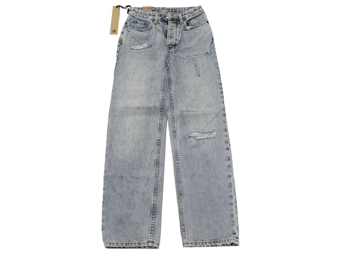 Autre Marque Ksubi Brooklyn – Relaxed Straight Leg Jeans mit mittlerer Leibhöhe aus hellblauem Denim Baumwolle  ref.458677