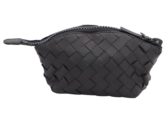 Bottega Veneta Intrecciato Pouch with Attached Shopper Bag in Black Leather  ref.458716