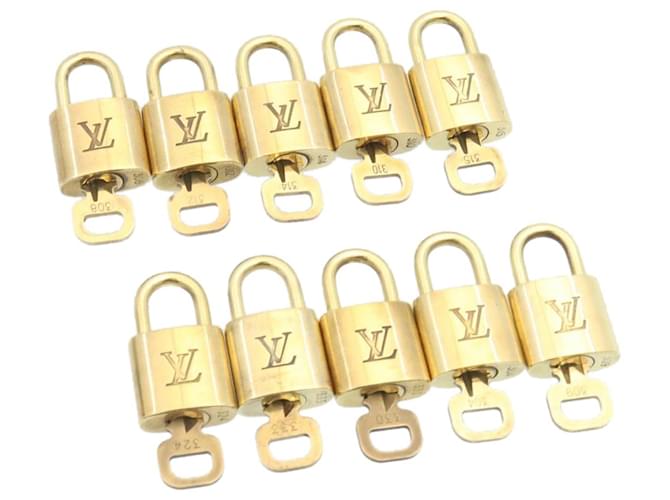 cadenas Louis Vuitton 10Définir l'autorisation LV de ton or 27004 Métal  ref.459089