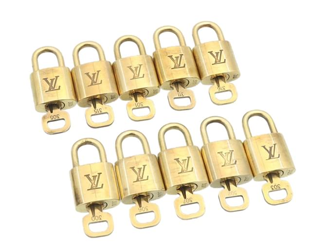 Lucchetto Louis Vuitton 10Imposta autenticazione LV tono oro 27006 Metallo  ref.459099