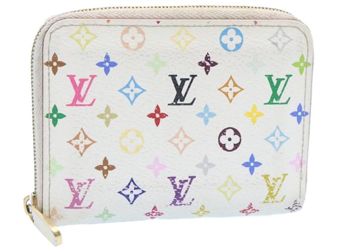 Louis Vuitton Monogram Multicolor White Zippy Coin Purse Wallet