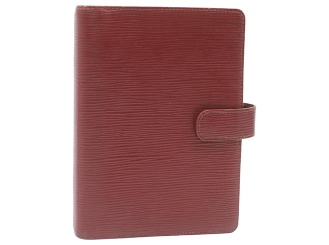 LOUIS VUITTON Epi Agenda MM Day Planner Cover Red R20047 LV Auth ar5964 Leather  ref.459529