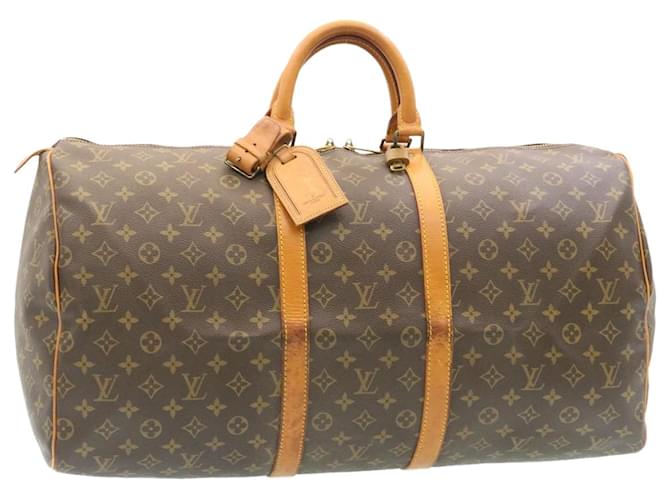 Louis Vuitton Monogram Keepall 55 Boston Bag M41424 LV Auth hs335 Cloth  ref.459724