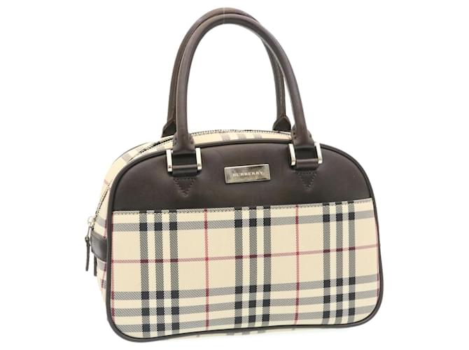 BURBERRY Nova Check Hand Bag Beige Auth 28063 Cloth  ref.459750