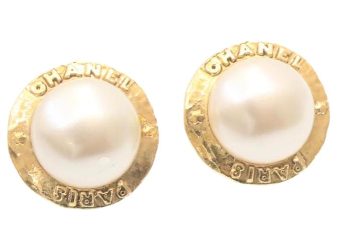CHANEL Earring Gold CC Auth 27994 Golden Metal  ref.459815