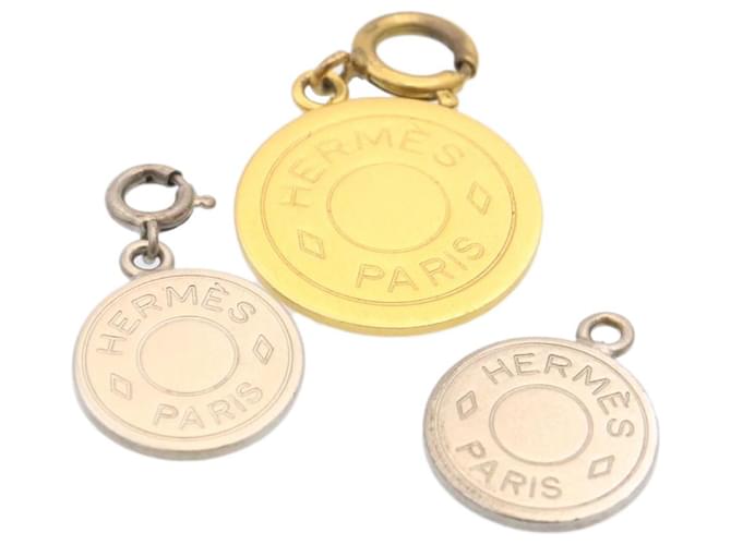Hermès HERMES Charm 3Set Gold Silver Auth 26886 Silvery Golden Metal  ref.459908