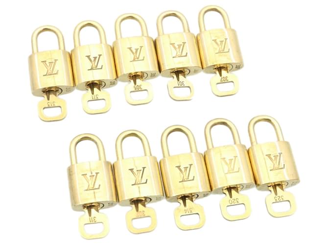 Louis Vuitton Vorhängeschloss 10Set Gold Tone LV Auth nh279 Metall  ref.460467
