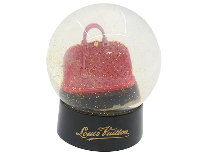 LOUIS VUITTON Alma Snow Globe Kuppel Rot LV Auth st089 Kalbähnliches Kalb  ref.460685