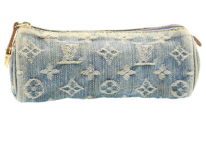 LOUIS VUITTON Monogram Denim Trousse Speedy Pouch Blue M95082 LV Auth yk3442