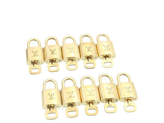Louis Vuitton padlock 10set Gold Tone LV Auth ds297 Metal  ref.461754
