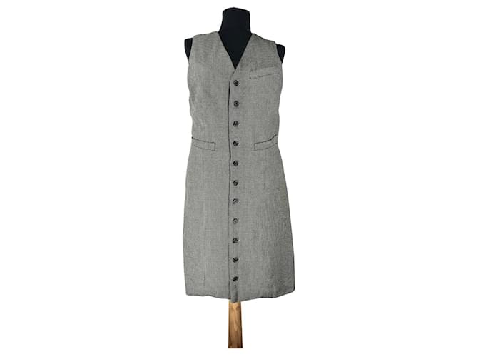 Ralph Lauren Dresses Grey Wool Rayon  ref.461986