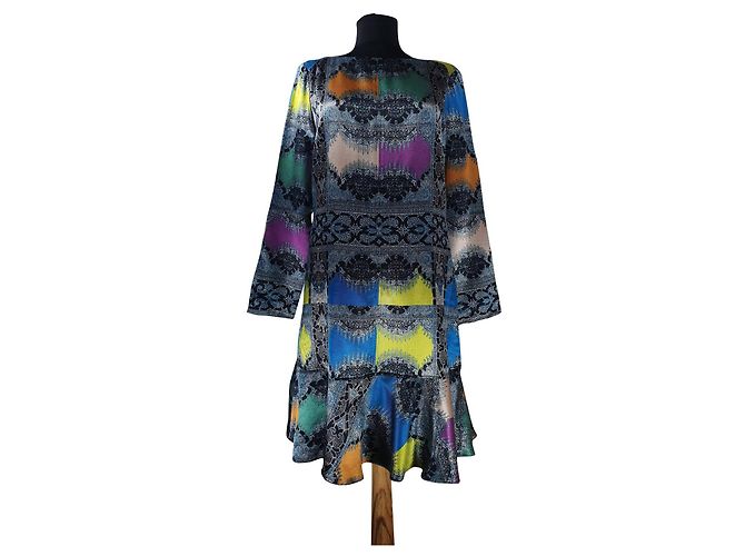 Vestido Etro de seda e lã Multicor