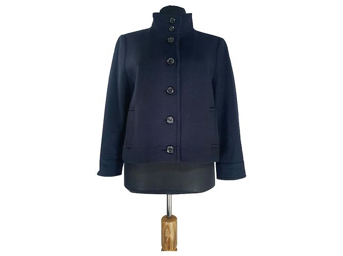 Giacca Bogner Blu Navy Cotone Lana