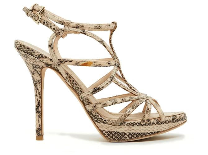 Dior Python Leather Sandals Beige 37.5