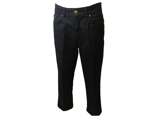 Calça jeans reta Trussardi Preto Algodão Elastano  ref.462077