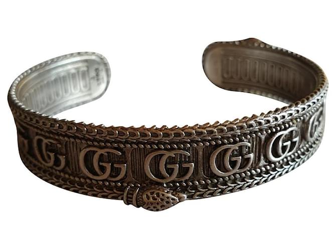 Gucci meia pulseira de prata 925  ref.462088