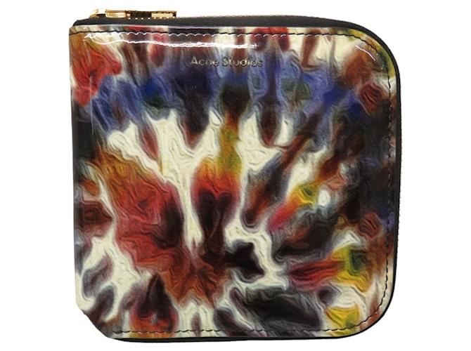 [Gebraucht] ACNE STUDIOS Bifold-Brieftasche mit Batiktransfer, mehrfarbig Mehrfarben Leder  ref.462120