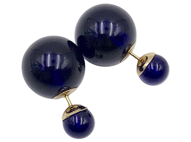 Dior Tribal earrings in blue glass  ref.462476