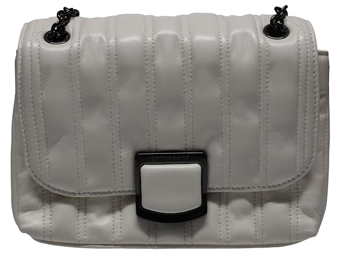 Longchamp Brioche Crossbody Bag in Ivory Lambskin Leather White Cream  ref.462514