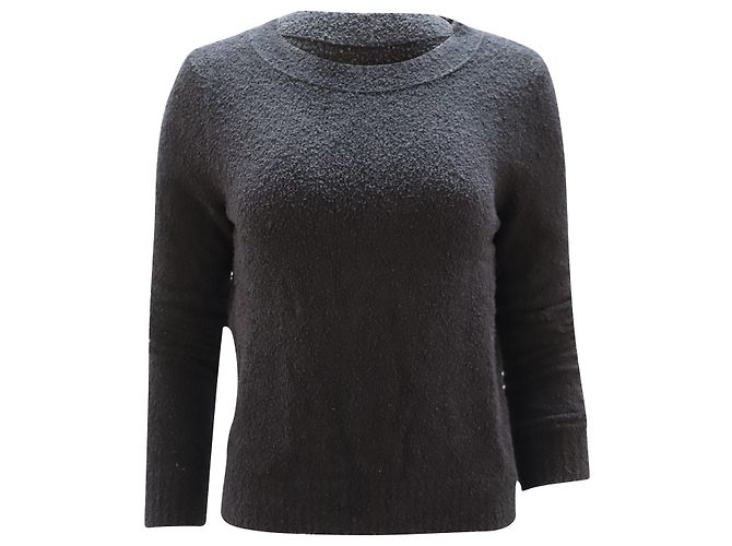 Vince Boucle Pullover aus marineblauer Baumwolle