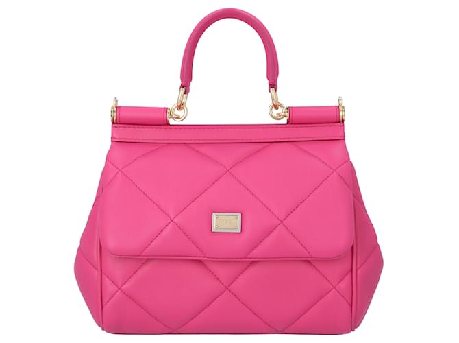 Dolce & Gabbana: Pink Small Sicily Bag