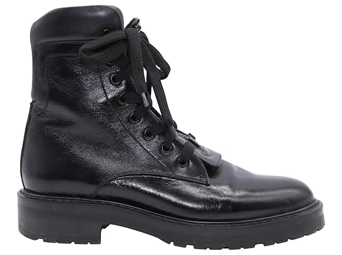 Yves Saint Laurent William Combat Boots in Black Leather  ref.462563