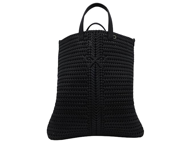 Anya Hindmarch The Neeson Woven Tote Bag in Black calf leather