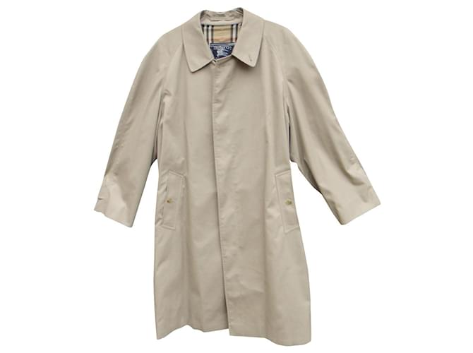Burberry vintage men's raincoat 52 Beige Cotton Polyester  ref.462989