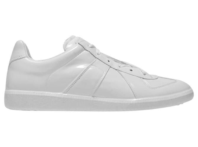 Maison Martin Margiela Replica Low Top Sneakers aus weißem Leder  ref.463175