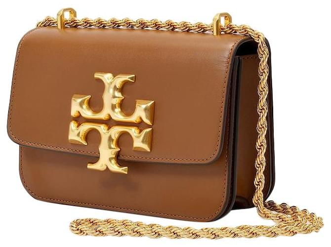 Tory Burch Eleanor Small Convertible Shoulder Bag in Brown Leather