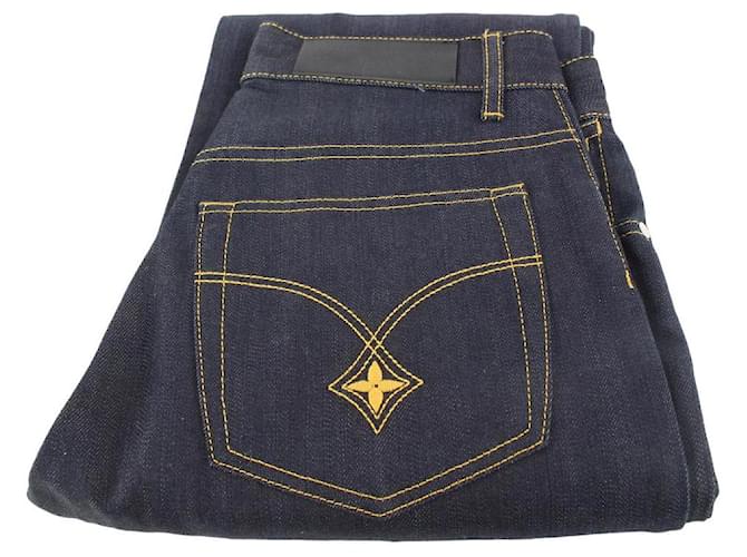 Louis Vuitton men's 28 Navy Denim Jeans  ref.463350