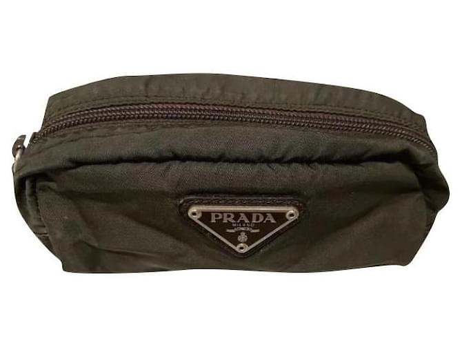 Prada Pochette Marrone Panno  ref.463568