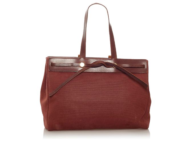 Hermès Hermes Marron Herbag Cabas MM Marron foncé