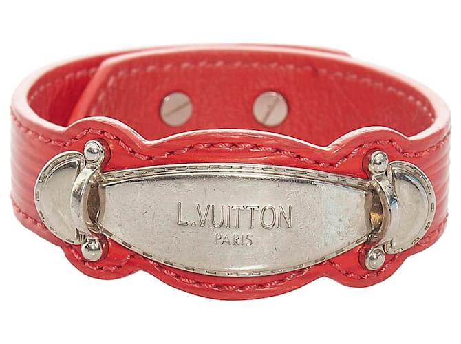 Louis Vuitton Red Epi Handle It Bracelet Silvery Leather Metal ref.463654 -  Joli Closet
