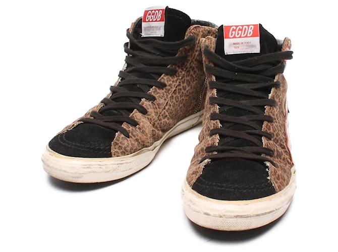 Usado] Zapatillas Golden Goose SLIDE Corte alto Leopardo Patrón de leopardo  Procesamiento vintage Hombres GOLDEN GOOSE Multicolor Lienzo ref.463688 -  Joli Closet