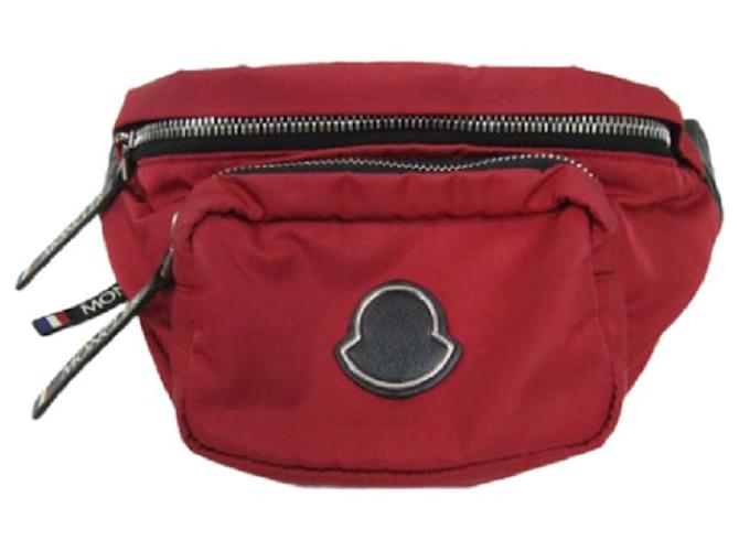 [Used] MONCLER Moncler waist bag waist pouch body bag red Nylon  ref.463695