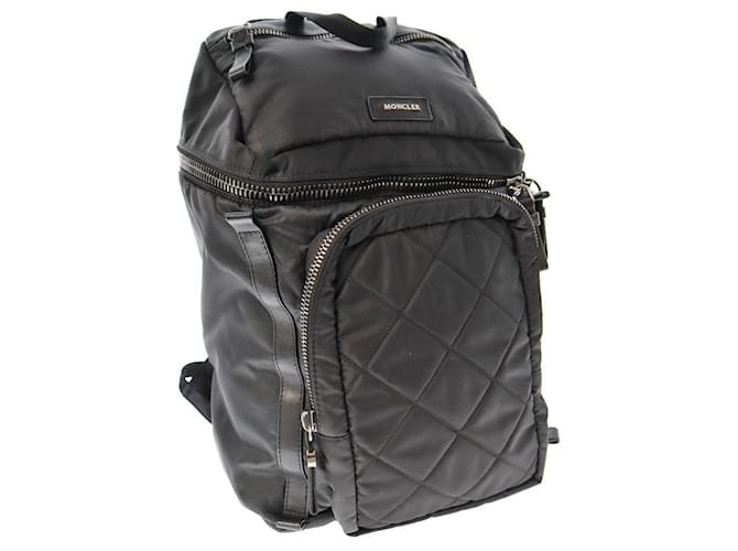 [Used] MONCLER [Moncler] YANNICK ZAINO backpack rucksack nylon leather black black bag bag brand lightweight commuting school men's ladies unisex  ref.463696