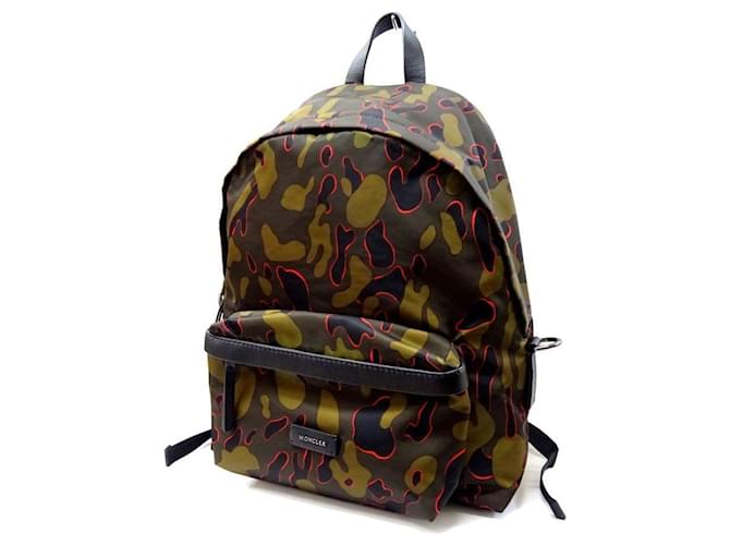 [Used] [Unused] MONCLER Moncler ROMEO ZAINO rucksack backpack camouflage khaki nylon leather men's 2016  ref.463701