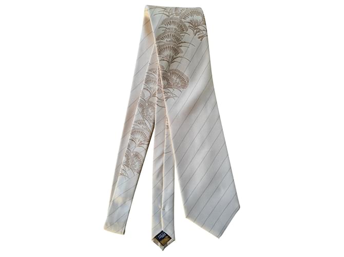 100% cravate sil de Kenzo Soie Beige  ref.463792