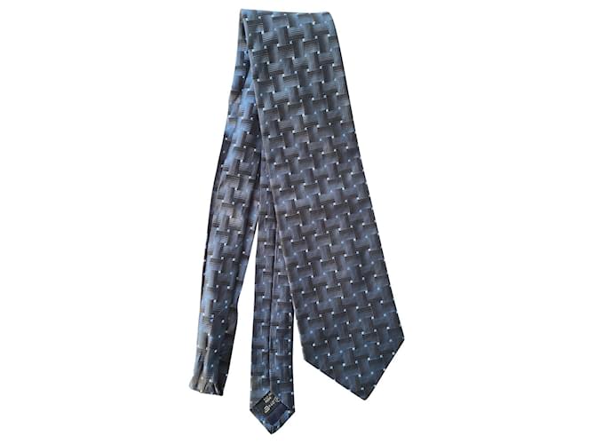 100% gravata de seda Ermenegildo Zegna Azul Cinza  ref.463803