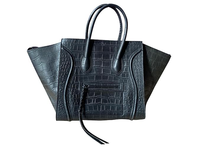 C line phantom bag in crocodile embossed leather Black ref.463820