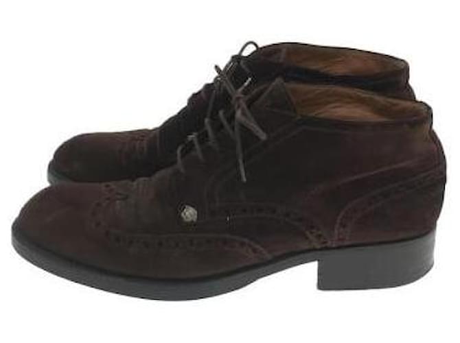 Gianni Versace Lace ups Brown Suede  ref.464114